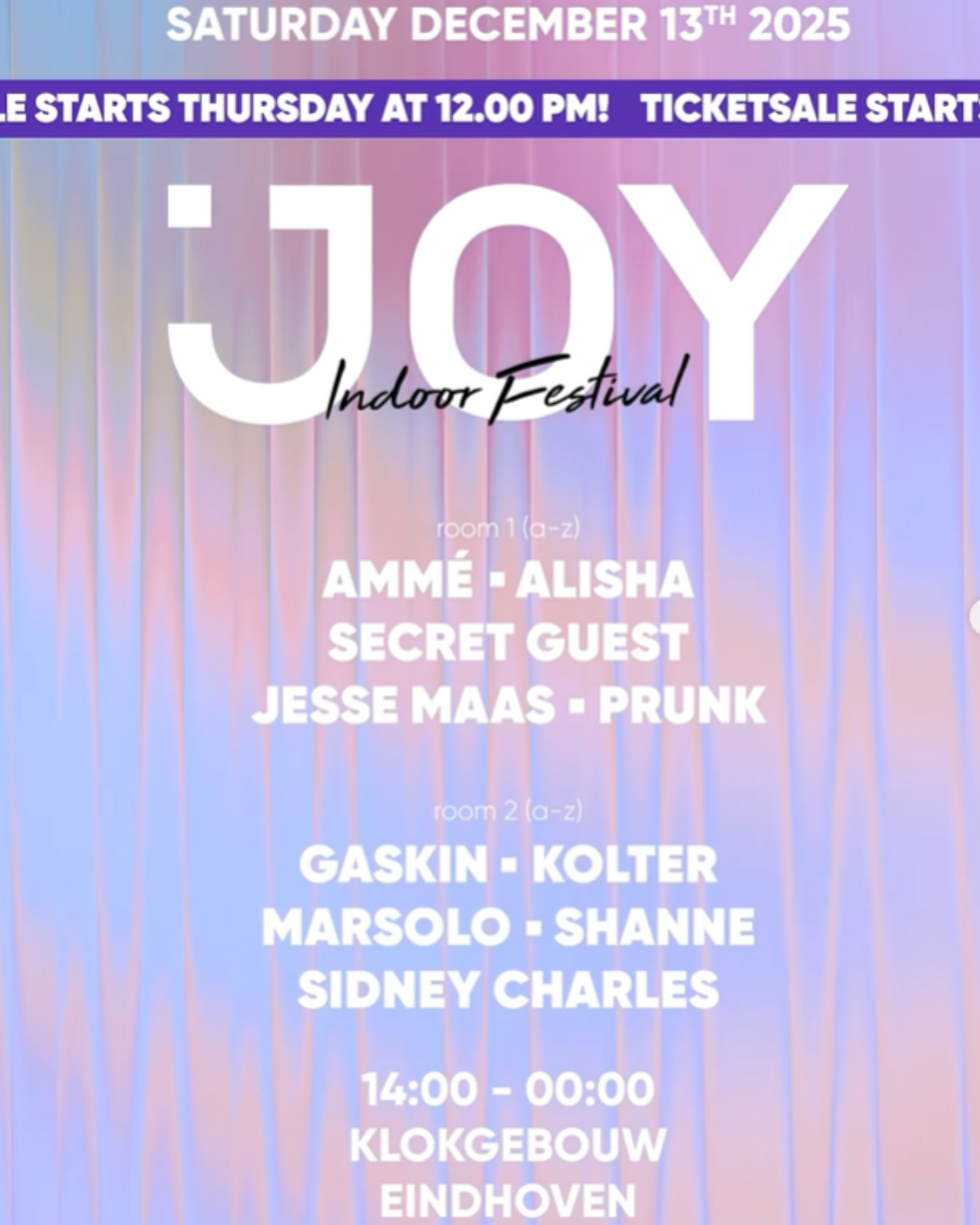 Joy Returns to Klokgebouw: A Night of Electronic Dance Music